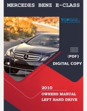 MERCEDES BENZ E CLASS 2010 OWNERS MANUAL 